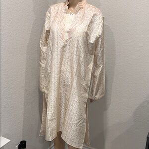 NWT Panjabi Elegant Cream and Gold Embroidered tunic